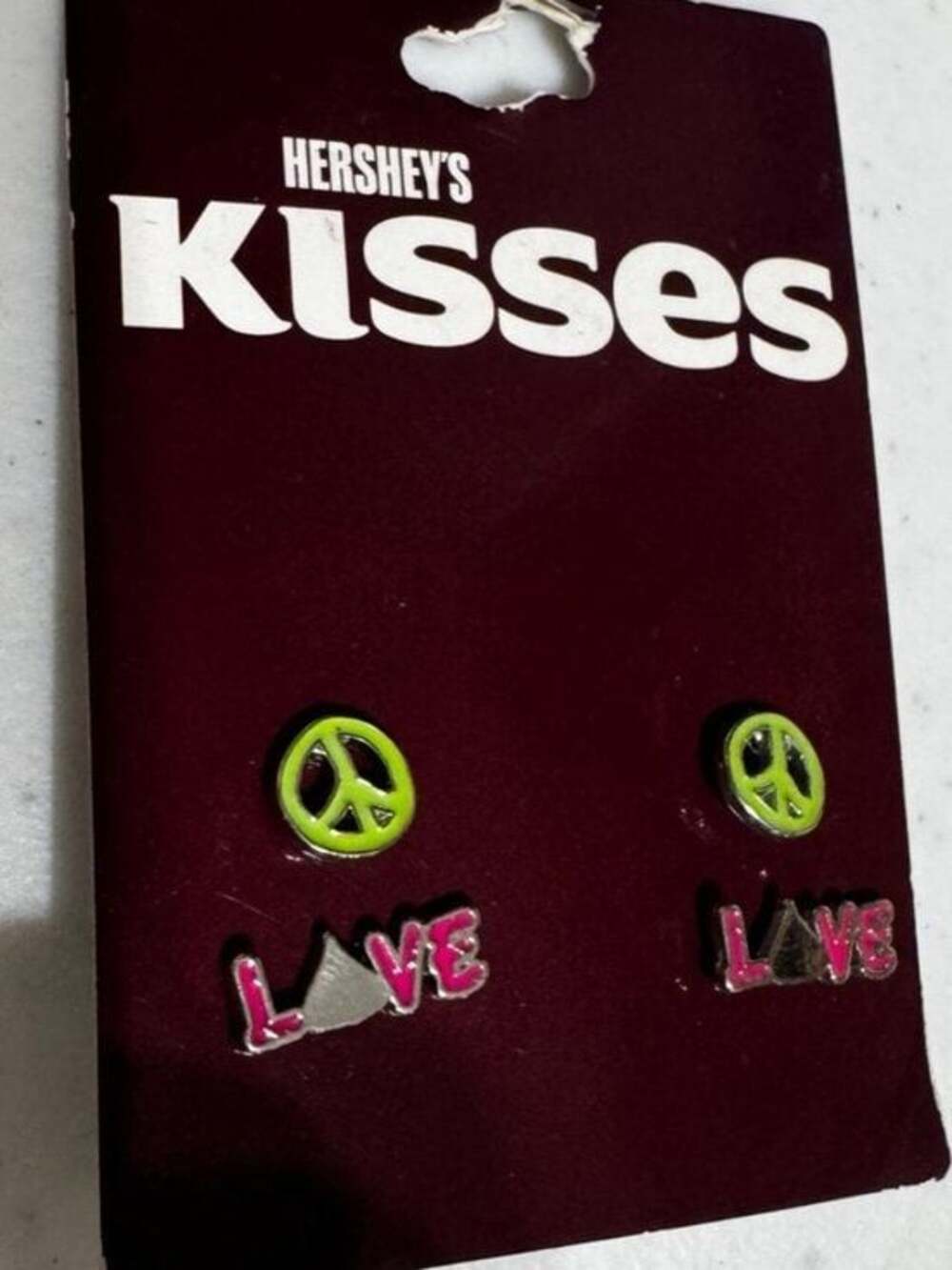 Hershey Kisses Peace Love Earrings